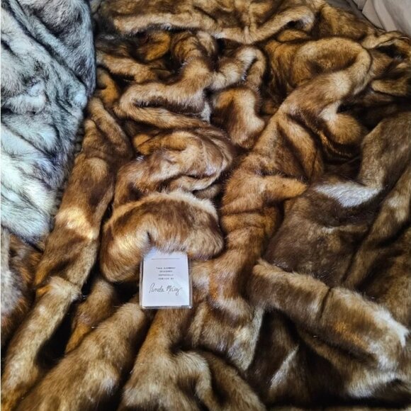 NWT Pamela McCoy XS Full Length Replica Mahogany Mink Faux Fur Coat - Picture 3 of 6